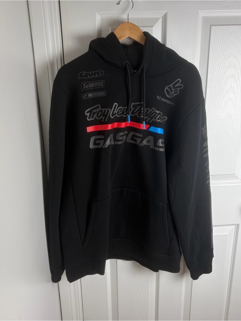 GASGAS Troy Lee design reflective hoodie Men's Black Graphic Pullover Hoodie